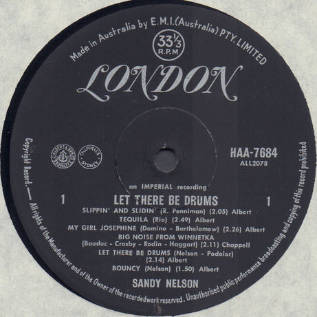 Sandy Nelson : Let There Be Drums (LP, Album, Mono)