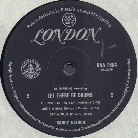 Sandy Nelson : Let There Be Drums (LP, Album, Mono)