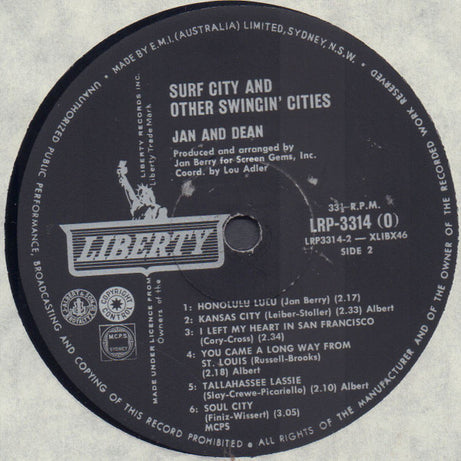 Jan & Dean : Surf City And Other Swingin' Cities (LP, Album, Mono)