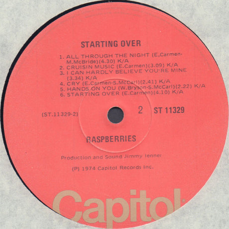 Raspberries : Starting Over (LP, Album)