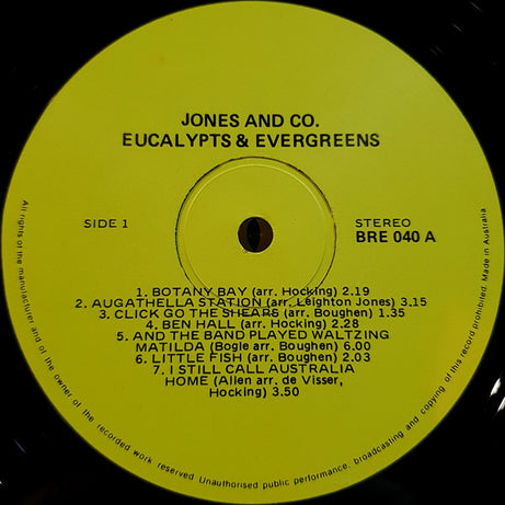 Jones & Co. (2) : Eucalypts & Evergreens (LP, Album)