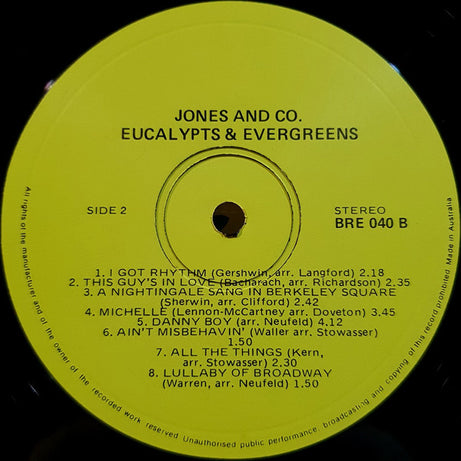 Jones & Co. (2) : Eucalypts & Evergreens (LP, Album)