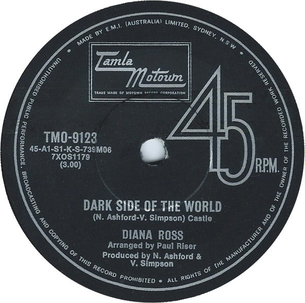 Diana Ross : Reach Out And Touch (Somebody's Hand) / Dark Side Of The World (7", Single)