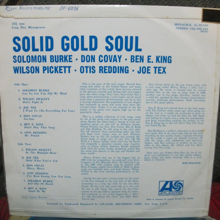 Various : Solid Gold Soul (America's Great Soul Singers) (LP, Comp)