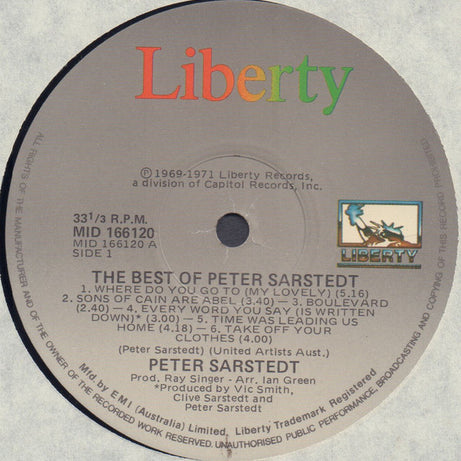 Peter Sarstedt : The Best Of Peter Sarstedt (LP, Comp)