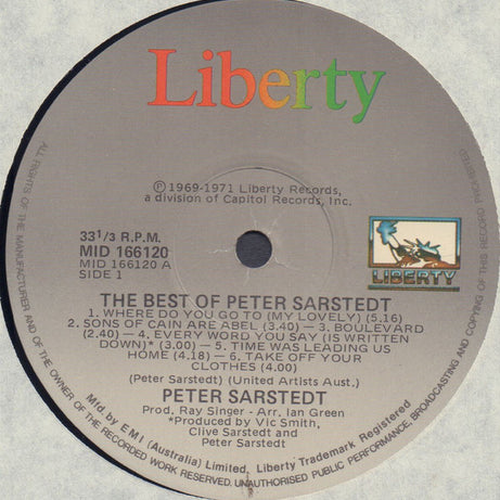Peter Sarstedt : The Best Of Peter Sarstedt (LP, Comp)