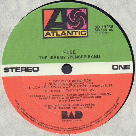 The Jeremy Spencer Band : Flee (LP, Album)
