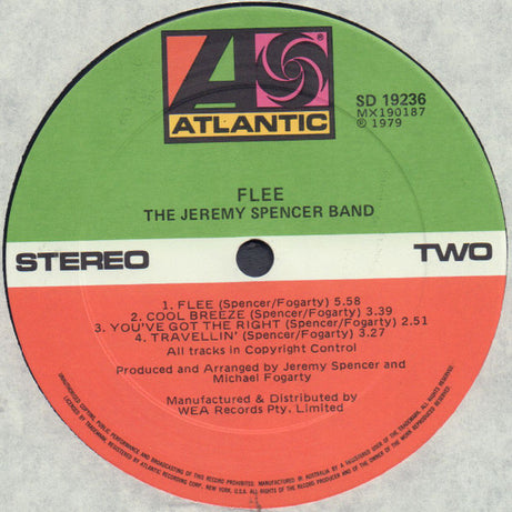 The Jeremy Spencer Band : Flee (LP, Album)