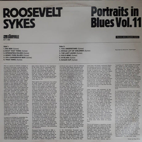 Roosevelt Sykes : Portraits In Blues Vol. 11 (LP)