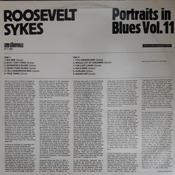 Roosevelt Sykes : Portraits In Blues Vol. 11 (LP)