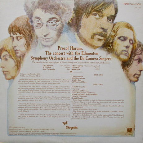 Procol Harum In Concert With The Edmonton Symphony Orchestra : Live (LP, Album)