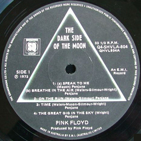Pink Floyd : The Dark Side Of The Moon (LP, Album, Quad, Gat)