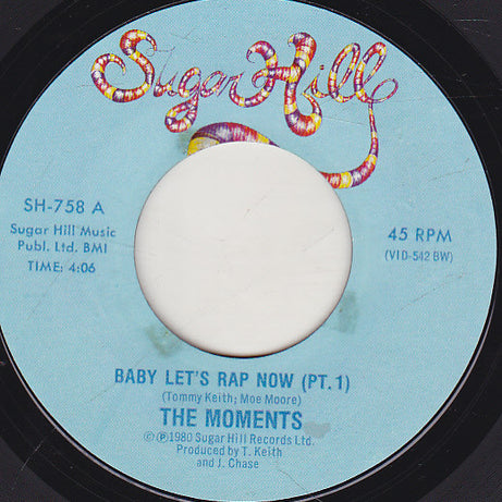 The Moments : Baby Let's Rap Now (7", Single, Promo)