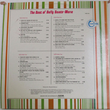 Buffy Sainte-Marie : The Best Of Buffy Sainte-Marie (2xLP, Comp)