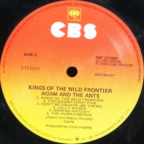 Adam And The Ants : Kings Of The Wild Frontier (LP, Album)