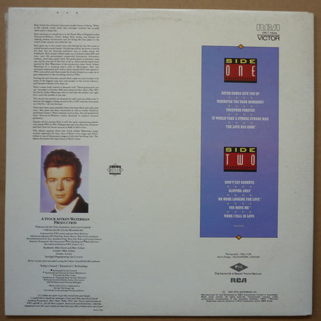 Rick Astley : Whenever You Need Somebody (LP, Album, Gat)