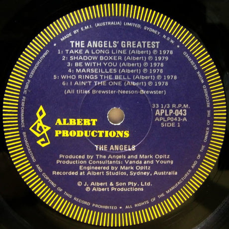 The Angels : The Angels Greatest (LP, Comp)