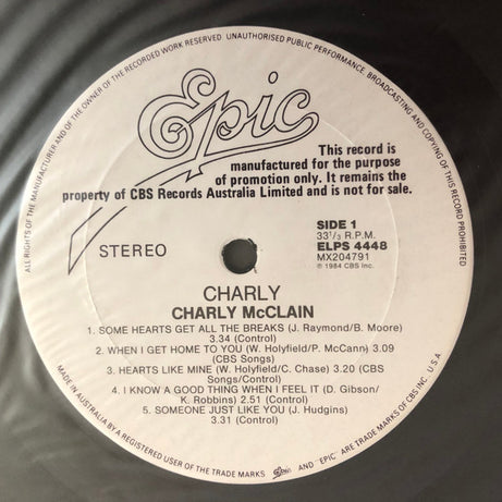 Charly McClain : Charly (LP, Album, Promo)
