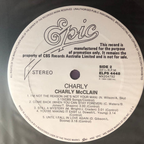 Charly McClain : Charly (LP, Album, Promo)
