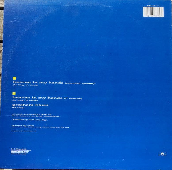 Level 42 : Heaven In My Hands (12", Single)