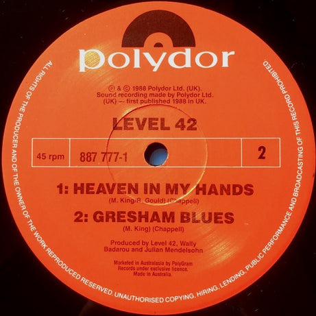 Level 42 : Heaven In My Hands (12", Single)