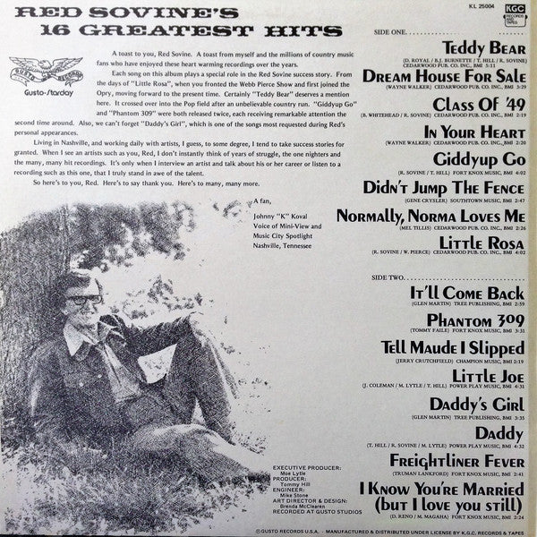 Red Sovine : Red Sovine's 16 Greatest Hits (LP, Comp)