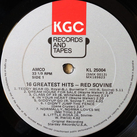 Red Sovine : Red Sovine's 16 Greatest Hits (LP, Comp)