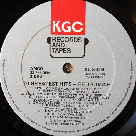 Red Sovine : Red Sovine's 16 Greatest Hits (LP, Comp)