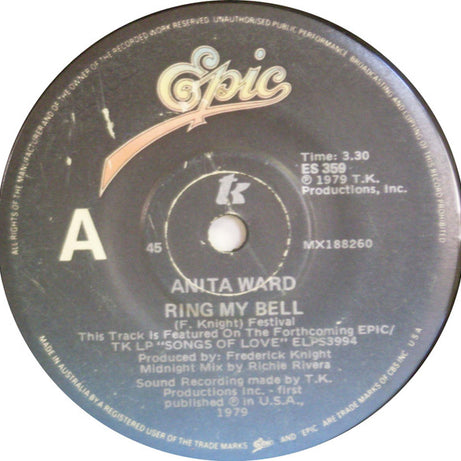 Anita Ward : Ring My Bell (7", Single)