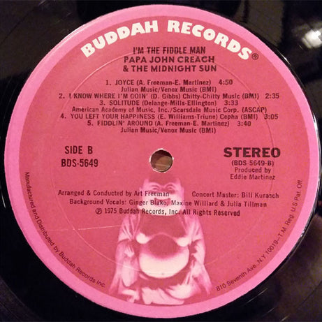 Papa John Creach & The Midnight Sun : I'm The Fiddle Man (LP, Album, Mon)
