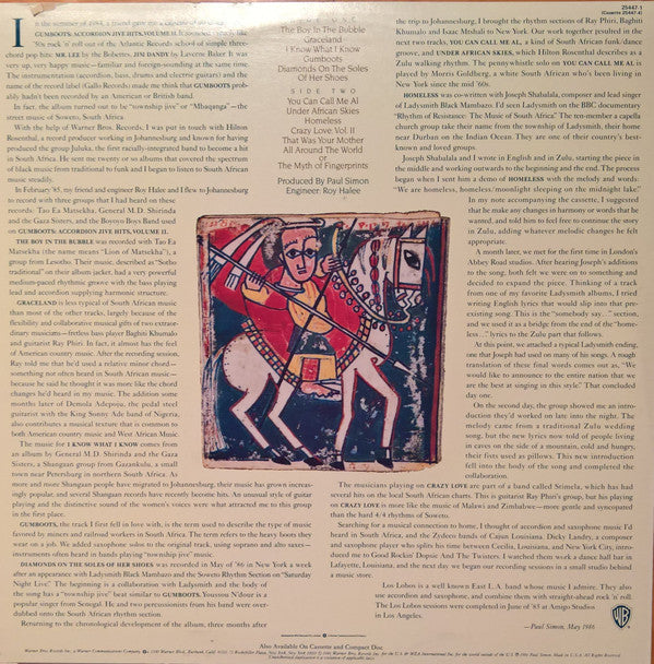 Paul Simon : Graceland (LP, Album, Alt)