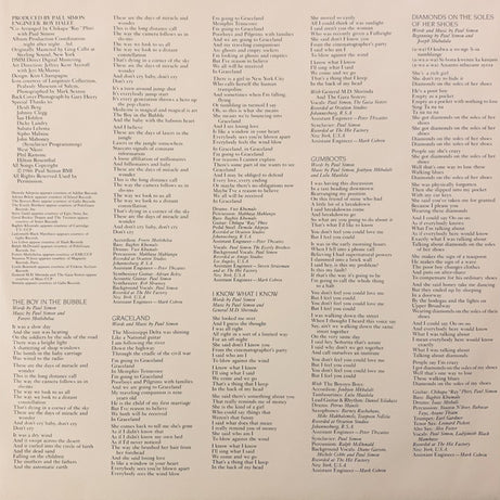 Paul Simon : Graceland (LP, Album, Alt)