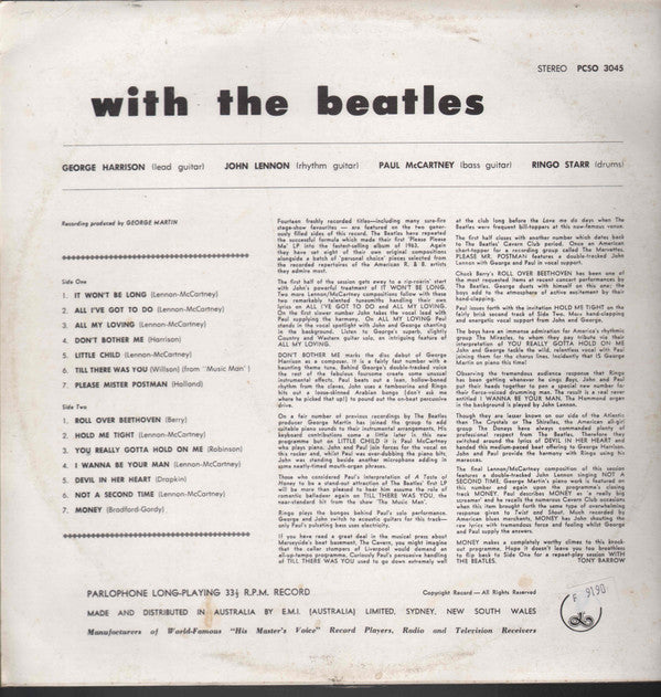 The Beatles : With The Beatles (LP, Album, RE)