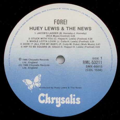 Huey Lewis And The News* : Fore! (LP, Album)