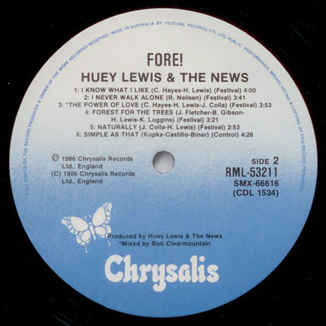 Huey Lewis And The News* : Fore! (LP, Album)