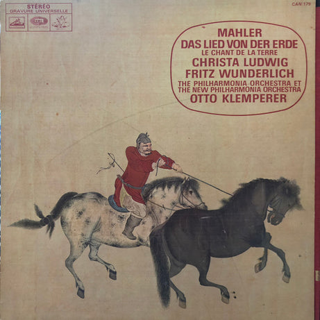 Gustav Mahler - Christa Ludwig, Fritz Wunderlich, Philharmonia Orchestra Et New Philharmonia Orchestra, Otto Klemperer : Das Lied Von Der Erde / Le Chant De La Terre (LP, Dow)