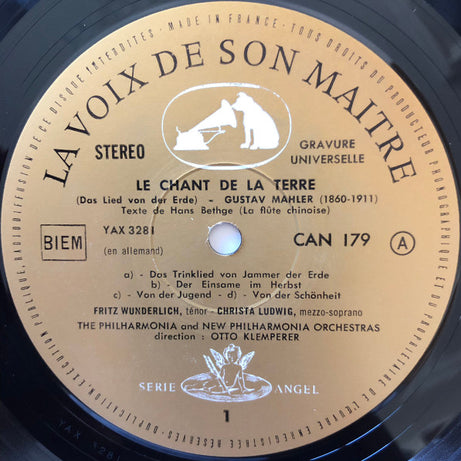 Gustav Mahler - Christa Ludwig, Fritz Wunderlich, Philharmonia Orchestra Et New Philharmonia Orchestra, Otto Klemperer : Das Lied Von Der Erde / Le Chant De La Terre (LP, Dow)