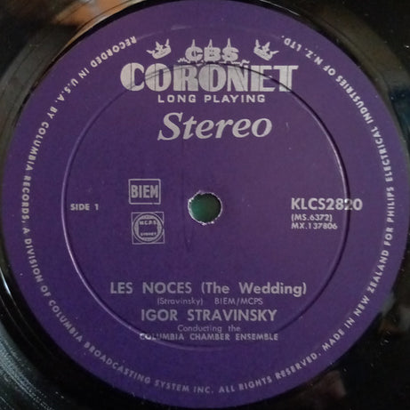 Igor Stravinsky : Stravinsky Conducts Stravinsky (Les Noces / Renard / Ragtime For Eleven Instruments) (LP)