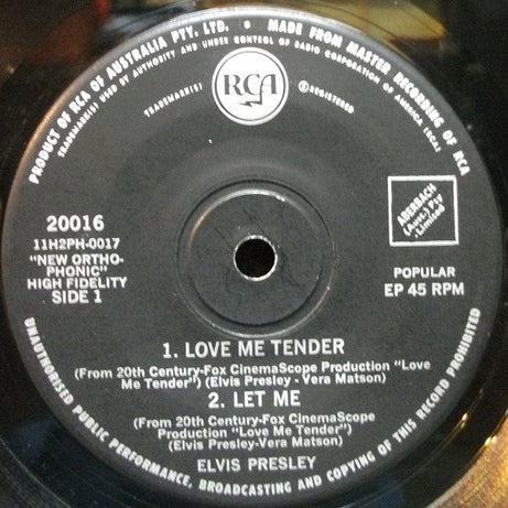 Elvis Presley : Love Me Tender (7", EP, Bla)