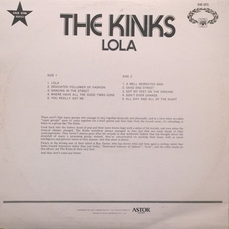 The Kinks : Lola (LP, Comp)