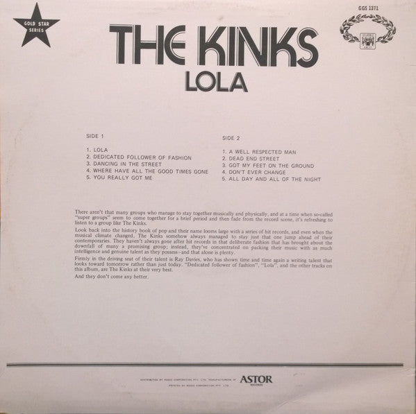 The Kinks : Lola (LP, Comp)