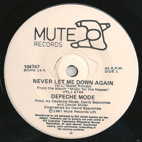 Depeche Mode : Never Let Me Down Again (7", Single)
