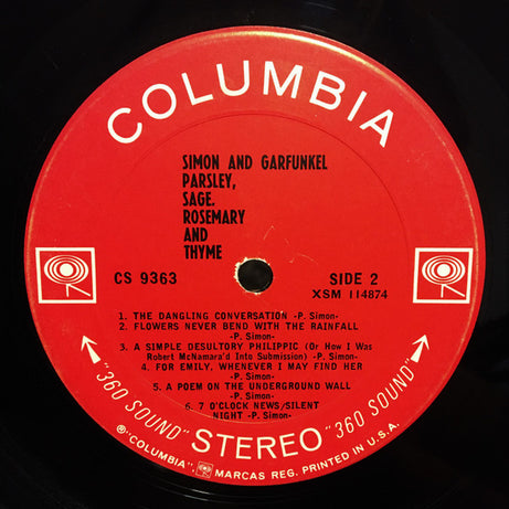 Simon And Garfunkel* : Parsley, Sage, Rosemary And Thyme (LP, Album, RP, Ter)