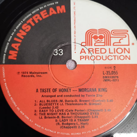 Morgana King : A Taste Of Honey (LP, Comp)
