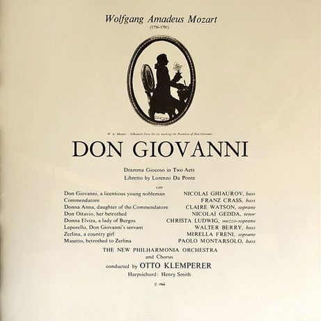 Wolfgang Amadeus Mozart - Otto Klemperer, Nicolai Ghiaurov, Christa Ludwig, Claire Watson, Mirella Freni, Nicolai Gedda, Walter Berry, Paolo Montarsolo, Franz Crass, New Philharmonia Orchestra And New Philharmonia Chorus : Don Giovanni (4xLP + Box)