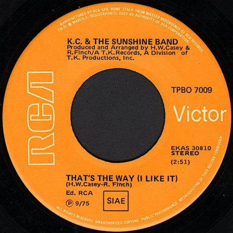 KC & The Sunshine Band : That's The Way (I Like It) / Ain't Nothin' Wrong (7", Single)