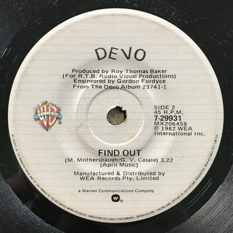 Devo : Peek-A-Boo (7", Single)