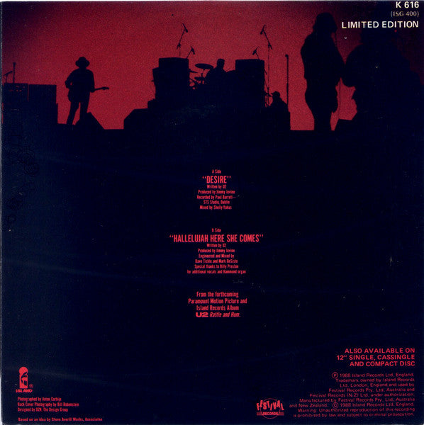 U2 : Desire (7", Single, Ltd)