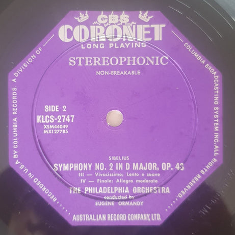 Sibelius*, Eugene Ormandy, The Philadelphia Orchestra : Symphony No. 2 In D Major, Op. 43 (LP, Album)