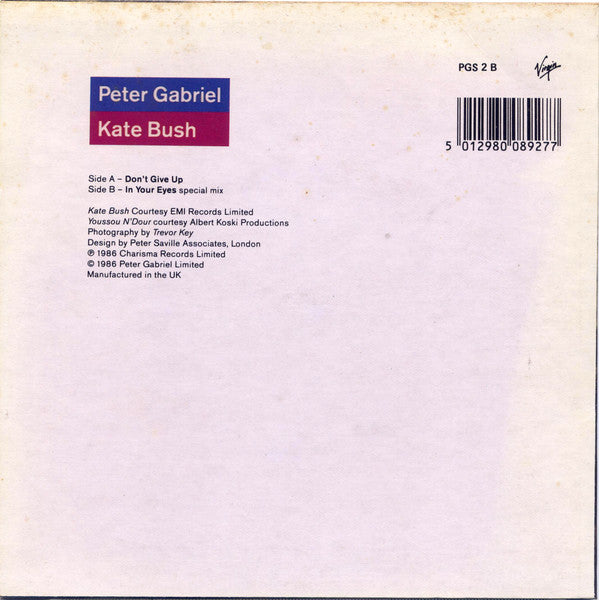 Peter Gabriel, Kate Bush : Don't Give Up (7", Single)